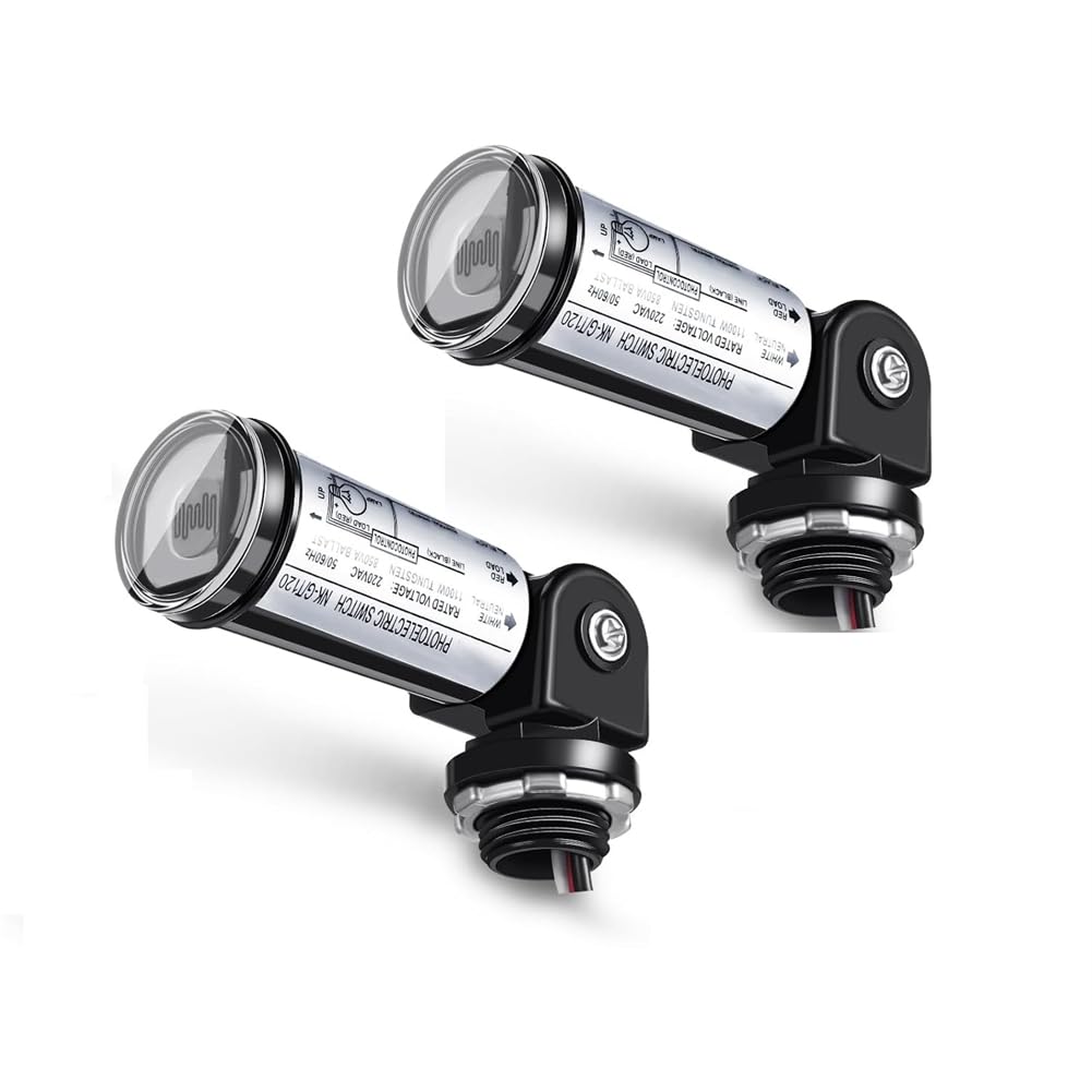 Jnchdghwa for Wall for Outdoor Lighting Dusk to Dawn Sensor Photocell Switch 2pcs Photoelectric Switch(120V) for Porch Lights