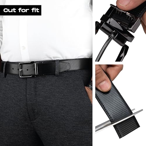 Image of DENIMHOLIC Reversible PU Leather Formal Belts For Men