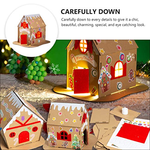 Decoração de mesa de madeira para casa de Natal ExCEART com iluminação de madeira, decoração de alde