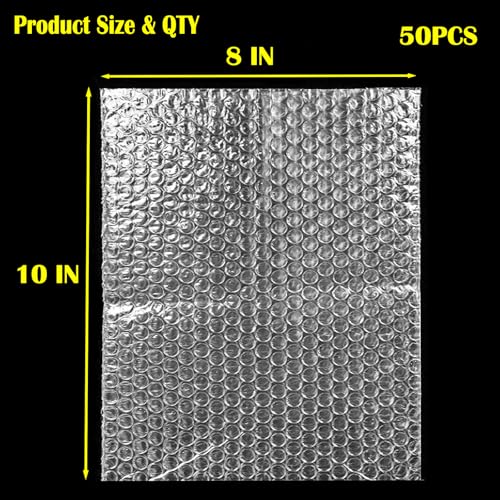 50PCS 8x10" Bubble Pouches,Clear Bubble Out Bags,Double Wall Shockproof by YEAZHEN - Used condition - Image 2