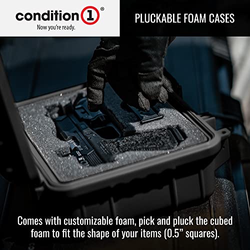 Condition 1 Waterproof Protective Hard Case With Foam, Black 9.29" X 7.23" X 4.13" Watertight Ip67 Dust Proof And Shock Proof Tsa Approved Portable Carrier #TOP5
