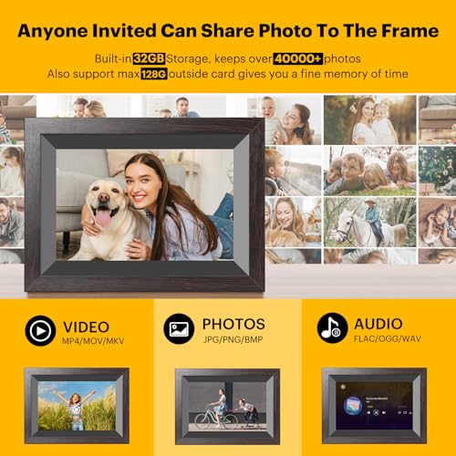 Image of KODAK 10.1 Inch WiFi Digital Picture Frame with 32GB Storage, Electronic Smart Digital Photo Frame 1280x800 IPS Touch Screen, Auto-Rotate, Share Moments Instantly Gifts for Women Mothers Day Christmas