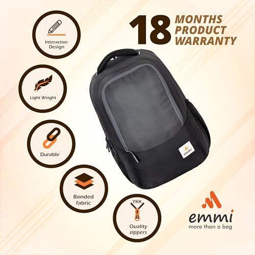 Image of Emmi Aspire Casual Backpack 33 L | Weekend Travel Bag For Men and Women | Carry On Bag For College and School Students | Water Repellent | 18 Months Warranty