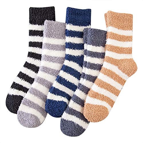 Zyxformis Chaussettes Moelleuses pour Femmes Chaud Hiver Pantoufle Douce Sommeil Chaussette Confortable 5 Paires Cadeau Cover