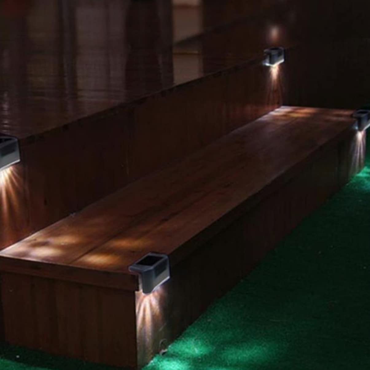 LIFKOME 10Pcs Solar Step Lights Outdoor LED Stair Lighting for Decks Fences Pathways Solar Garden Lights with Light Sensor Shell White Light