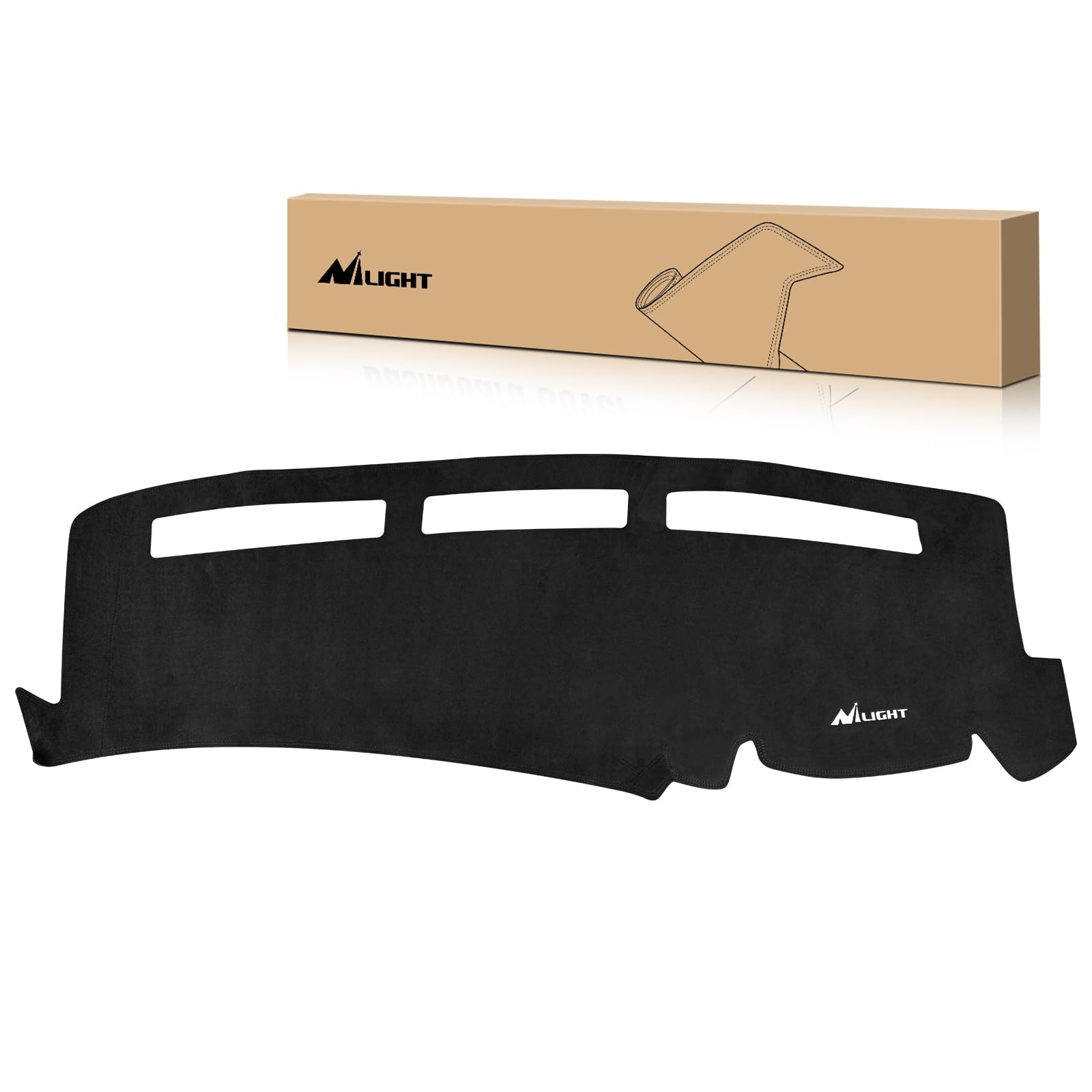 Nilight Armaturenbrettabdeckung für GMC Sierra/Chevy Silverado, 2000-2006 GMC Yukon/Yukon XL/Chevy Suburban/Chevy Tahoe, 2001-2006 Lawine, Wildleder Armaturenbrett-Matte, Schwarz
