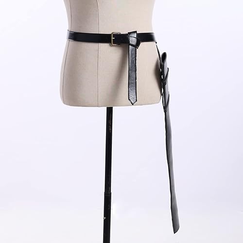 Miniatura 92 de BLESSUME Cinturón medieval de caballero con espada rana funda de estoque, soporte de vaina de estoque, 1 unidad Negro 6