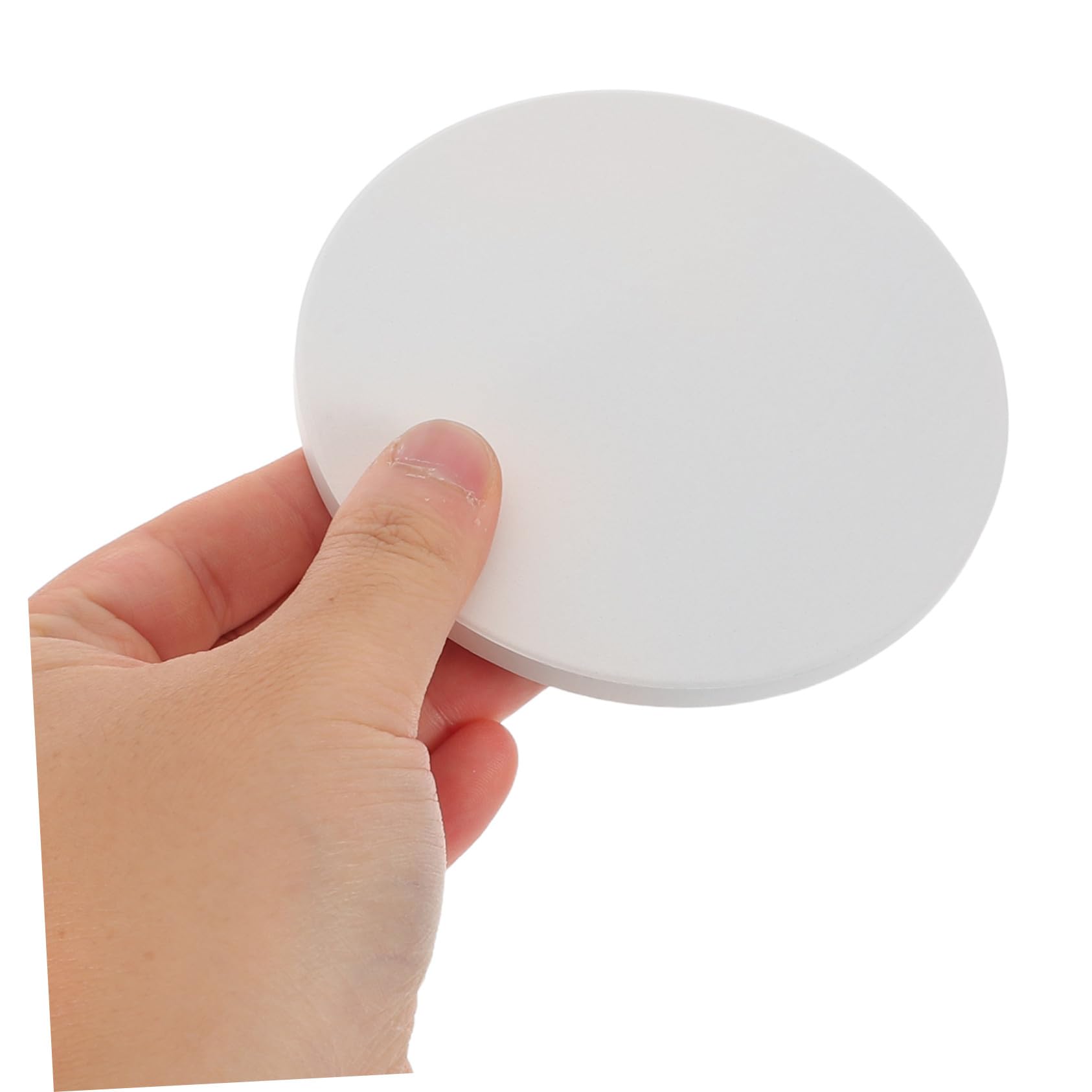 Cabilock 12pièces sous-Verres Céramique Blancs Lot de Prêts à Peindre Designs Ronds Vierges avec Base Liège pour Loisirs Créatifs et Protection des Surfaces