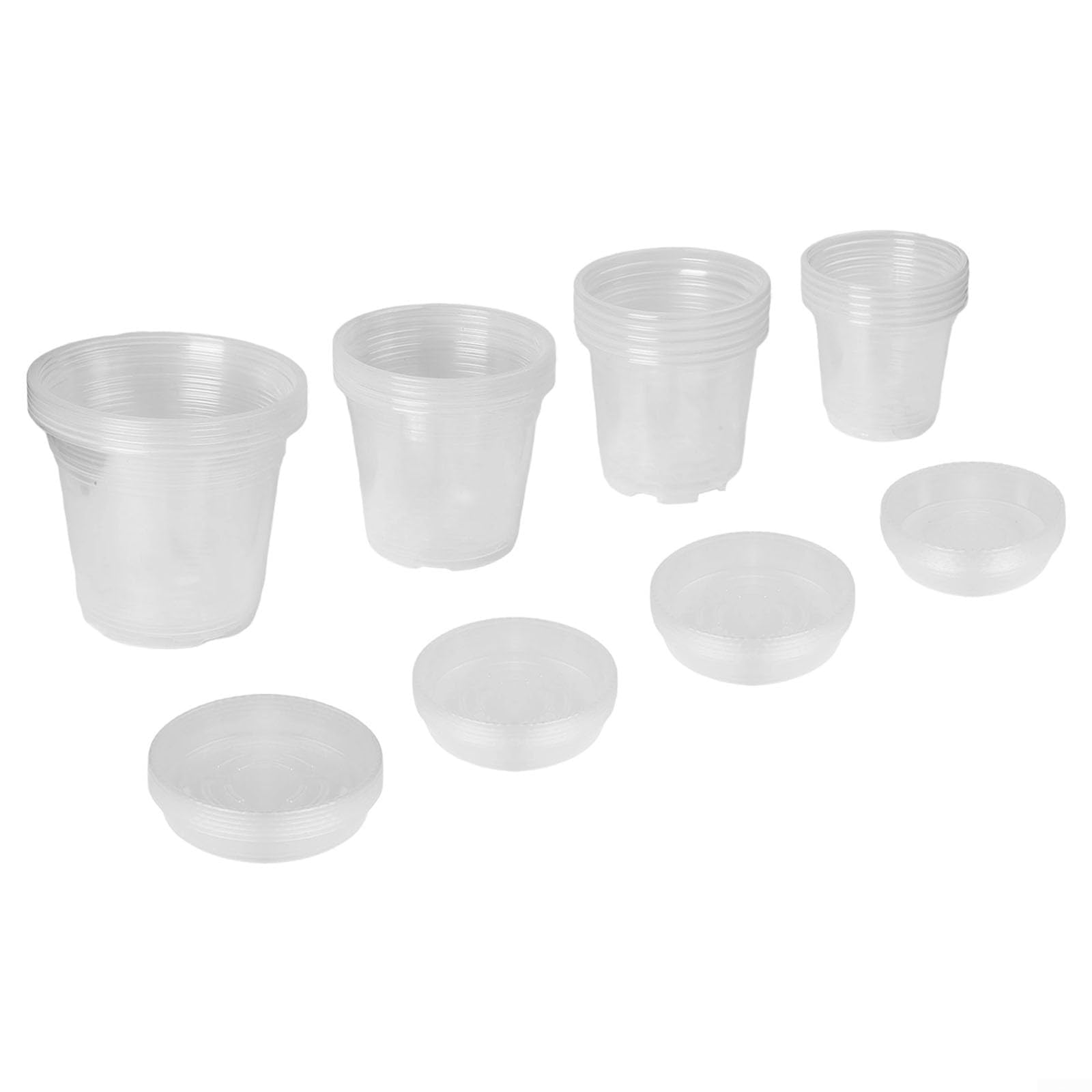 20 sztuk przezroczystych doniczek do pokoju dziecięcego z otworami drenażowymi i spodkami – przezroczyste plastikowe doniczki na storczyki, sukulenty, zioła, rozmiary 10,5 cm