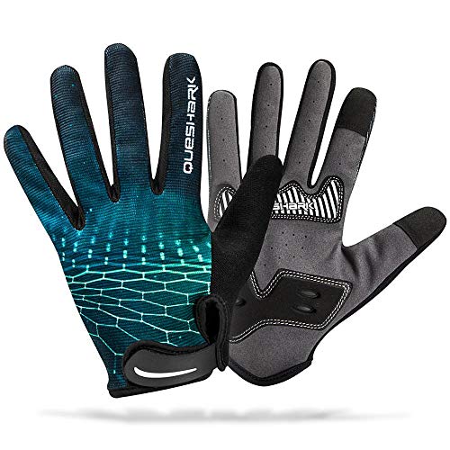 Queshark Volledige Vinger Fiets Handschoenen Unisex Outdoor Touchscreen Fietshandschoenen Road Mountainbike Fiets