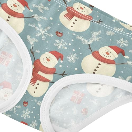 Toddlers Underwear Floral 2t Cotton Panties Little Girl Designer Briefs Underpants Christmas Snowman Blue Grey4