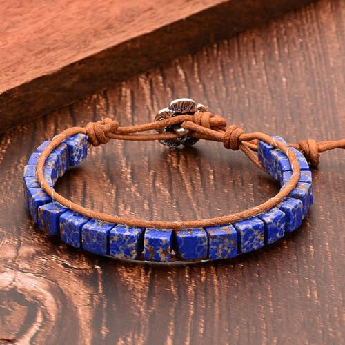 Image of 7 Chakra Bracelet Bohemian Handmade Leather Wrap Healing Protection Natural Stone Yoga Beaded Bracelets Boho Friendship Jewelry