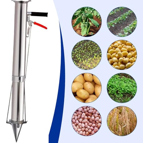 Trapiantatore di bulbi in acciaio inox per piantare facilmente verdure e meloni, strumento da giardino con manico lungo per piantine