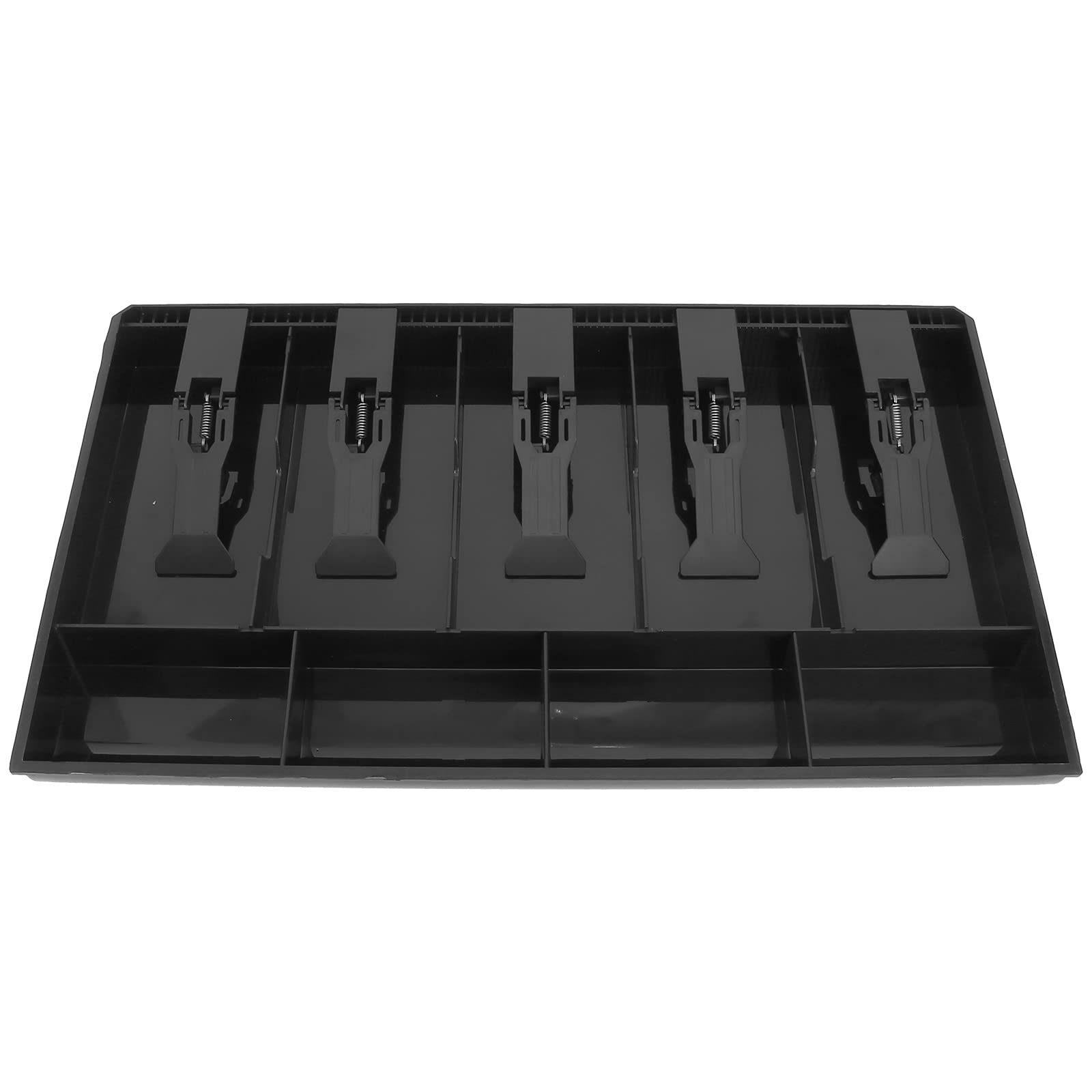 ABS Plastic Cash Drawer Organizer Tray, Cashier Drawer Box with Coin Slot, Bill Counter Cash Box with 5 Bills 4 Coins for Petty Cash Money Storage Box-image-13