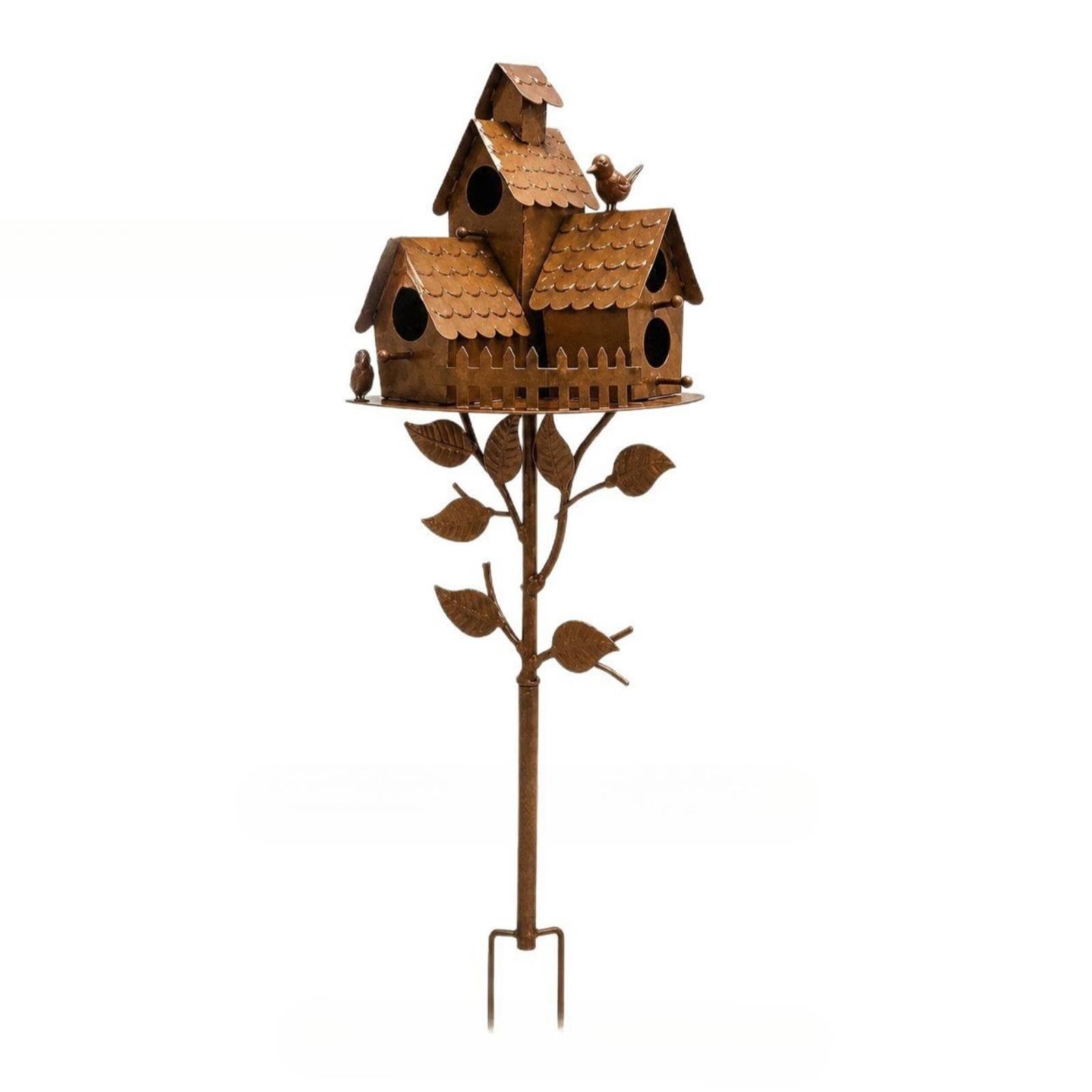Garden Stake with Birdhouse Rustic Decorative Birdhouse Stake Antique-Design Aesthetic for Gardeners, Homeowners, Flower Bed, Patio, Entryway-image-41