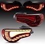 VLAND OLED Red Tail Lights Compatible For [Toyota 86 GT86 2012-2020 / Subaru BRZ 2013-2020 / Scion FR-S 2013-2020] With Dragon Scales Dynamic Running Light & Sequential Turn Signal Lights, SET