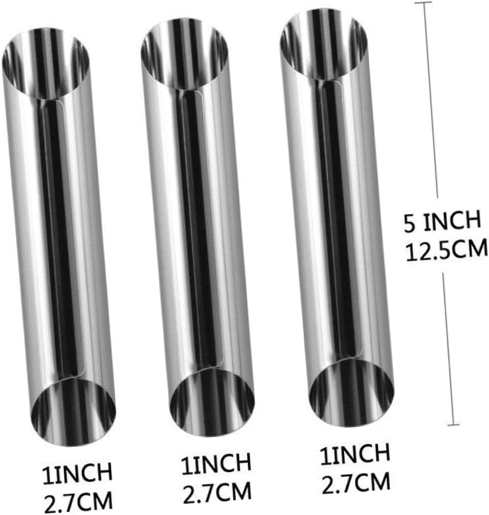 10pcs Cannoli Tube Molds Stainless Steel Cylindrical Bread Molds Large Screw Tube for Baking Pastry Decorations