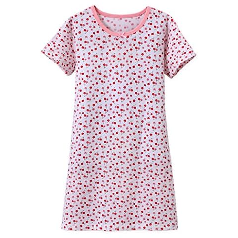 ABClothing Girl's Good Night Nightie Cherry Print White 11-12 Years Cover
