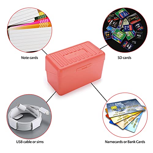 Btsky 6 Pack 3 X 5 Inch Index Card Box - Index Card Holder Notecard Box Recipe Card Box Plastic Storage Organizer For Filling Index Cards, Note Cards, Flashcards, Recipes And Addresses(Colorful) #TOP4