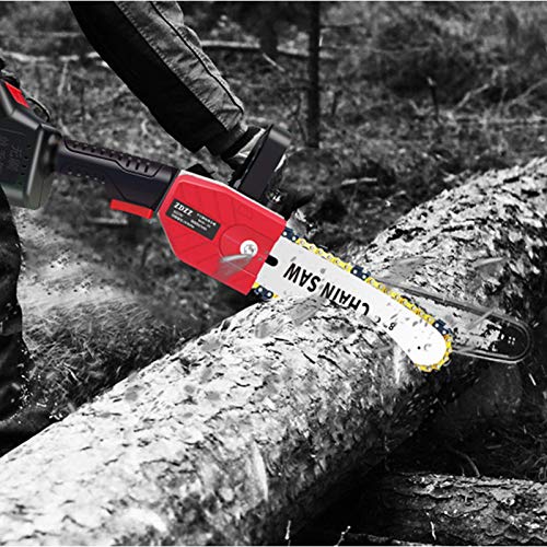 Akku-Kettensäge, elektrische Motorsäge, Kettensäge mit wiederaufladbarem Akku, Handschneider zum Schneiden von… – Bild 5