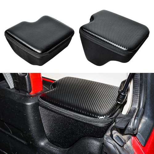 RERPRO RBR Wheel Well Storage Bin Rear Trunk Organizer Tool Box Compatible with 2018-2023 Jeep Wrangler JL 4 Door 4XE Accessories Cargo Bag, 2 Pack Right Left, Carbon Fiber, With Lid and Zipper