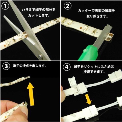 Amazon Ledテープライト用ソケット Sサイズ Led接続線ソケット 店舗やショーケースの角を綺麗に貼れる 電設用部品 資材 産業 研究開発用品 通販
