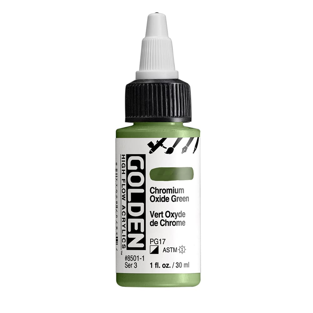 Golden Chromium Oxide Green : High Flow : Acrylic Paint : 30Ml (1Oz): : S3