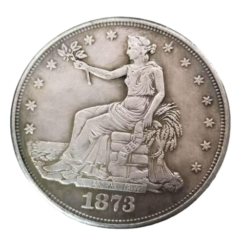 1873 Trade Dollar Replica Coin Liberty Seated Vintage Engraved Design