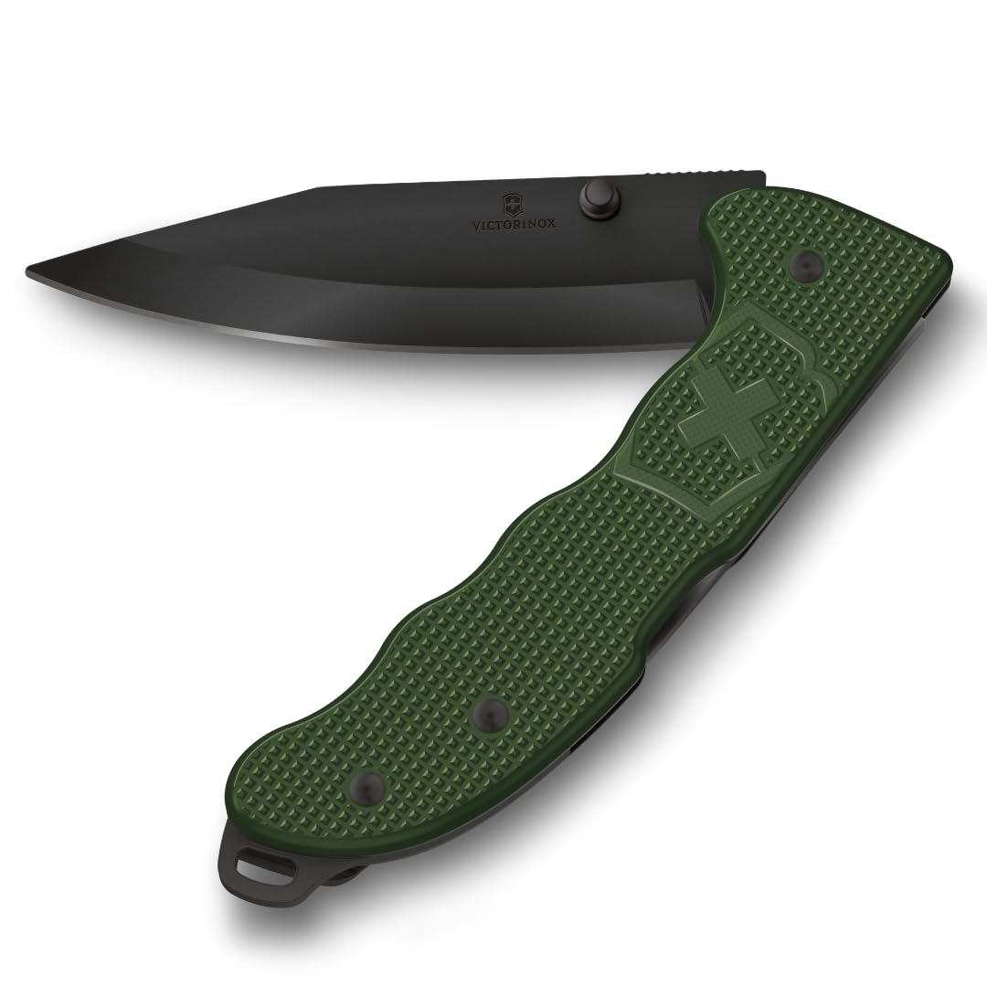 Victorinox Couteau Suisse Hunter Evoke BSH Alox, Couteau Pliant Outdoor, 4 Fonctions, y c. Lame 10 cm et Bouton, Olive