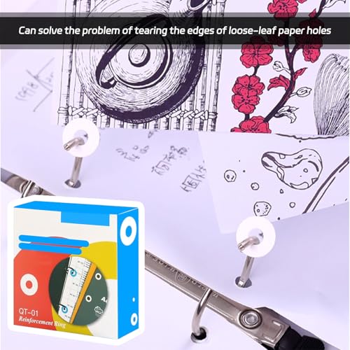 1000 Stück Lochverstärker Selbstklebend,Lochverstärker,Ringlochverstärker, Locherschutz Aus Loseblattpapier,Ringbuchverstärker Für Büro, Schule(Weiß,15 Mm Außendurchmesser, 6 Mm Innendurchmesser）