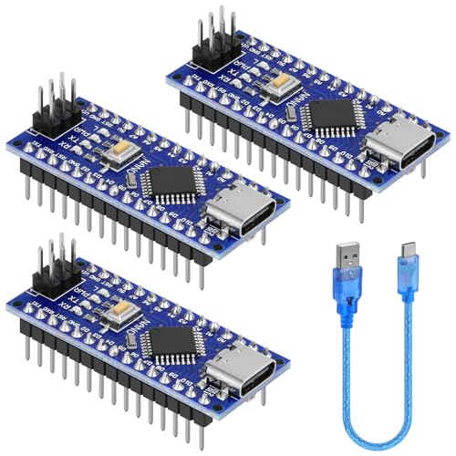YELUFT 3 Stück Nano mit Kabel 328P MCU CH340G 5V 16MHz Kompatibel mit Arduino IDE (Typ-C-Schnittstelle) YELUFT 3 Stück Nano mit Kabel 328P MCU CH340G 5V 16MHz Kompatibel mit Arduino IDE (Typ-C-Schnittstelle)
