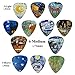 Pick-a-Palooza Impressionist Guitar Picks Gift Set For Guitarist - 12 Pack Light/Medium/Heavy, Custom Collectible Tin, Leather Pick Holder, Custom Drawstring Carry Bag