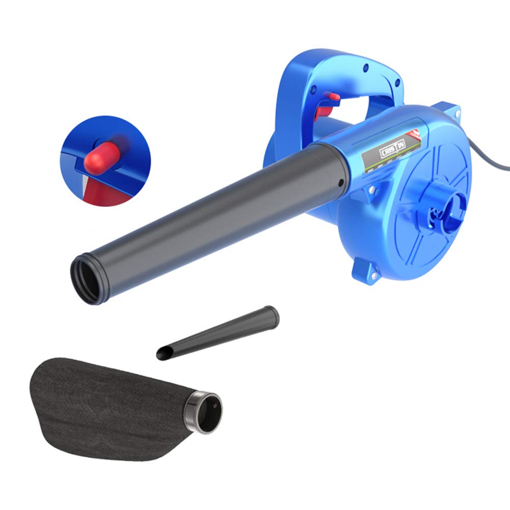 Leaf BlowerElectric and Vacuum Cleaner, Blow/vacs, Garden Handheld Sweeper for Lawn Care, Deck, Computer, Cord Length 1.4m, 1600W, Blue