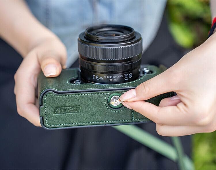 Genuine Leather Camera Half Case Cover Bag With Hand Grip for Zf Camera Accessories Retro Brown Coffe Cover Handmade