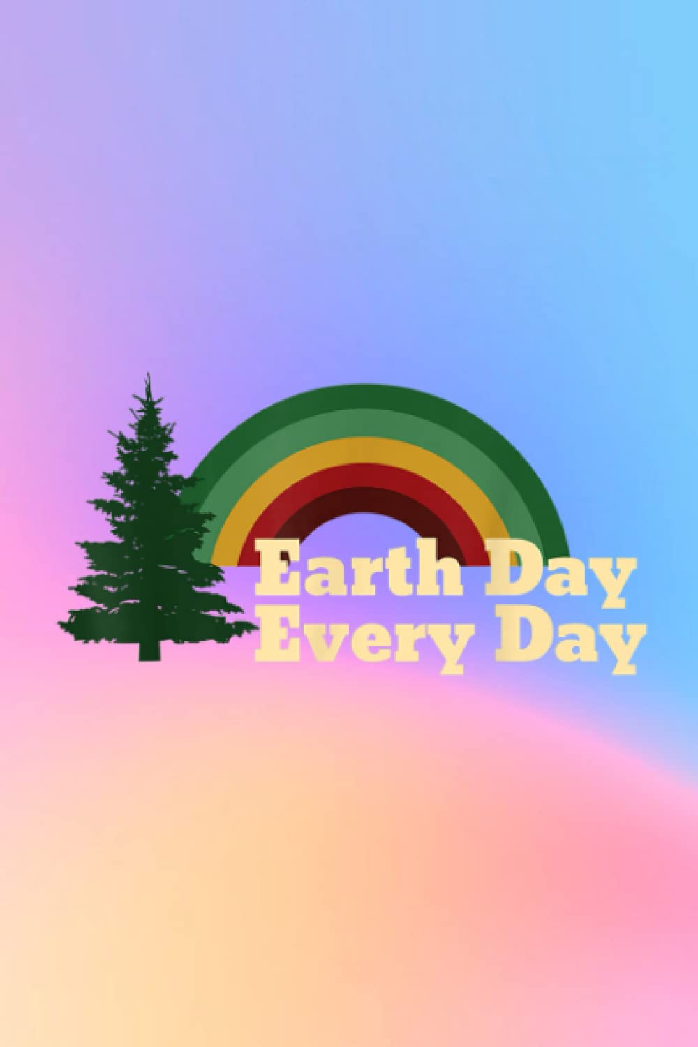 Prayer List Notebook: Earth Day Everyday Rainbow Pine Tree Design