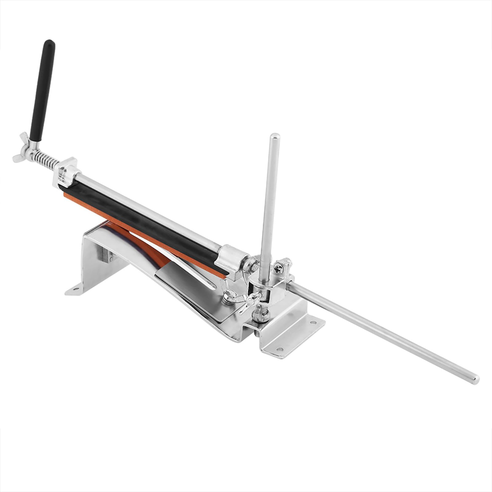 EMUKOEP Pierre à Aiguiser en Acier Inoxydable, Outils D'affûtage, Système D'affûtage à Angle Fixe, 4 Pierres à Aiguiser, Outil de Couteaux de Cuisine