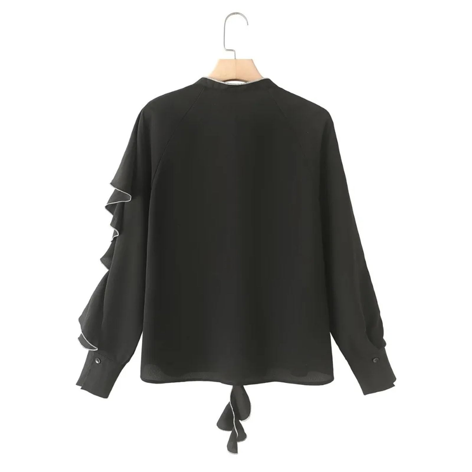 Camicette da donna primaverili con volant per donne eleganti casual allentate camicie a maniche lunghe top