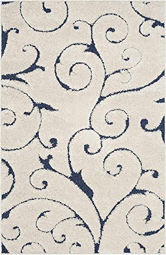 Image of Export Quality Microfiber Hand Woven Shaggy Carpet Collection with 2 inch Pile Height Carpet for Living Room & Bedroom Size 9x9 feet Round coular Blue