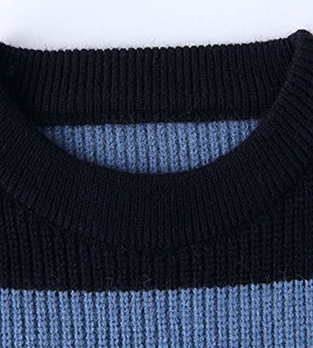 LifeShe Women's Men Striped Sweater Pullovers Oversized Knitted Jumpers Sweatershirts Streetwear3