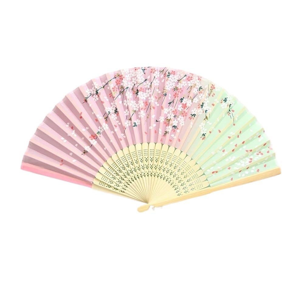 Jobaojiang Folding Fan Lace Flower Decor Style Fan Hand Held Anitque Art Craft Summer Female Dance Home(1pcs)