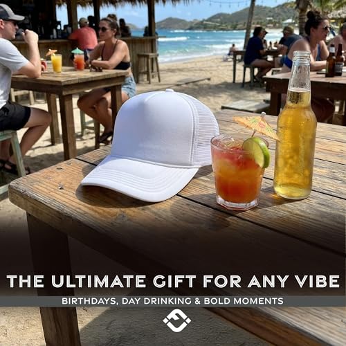Image of Funky Junque Foam Trucker Hat, Trucker Hats for Women & Men - Blank Adjustable Snapback Mesh Back Baseball Cap