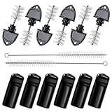 Dbgogo Beer Tap Plug Brush Beer Faucet Cap, 6pcs Beer Tap Plugs & 6pcs Rubber Draft Beer Faucet Covers & 2pcs Long Cleaning Draft Beer Plugs Tap Brush for Most Standard American Beer Faucets