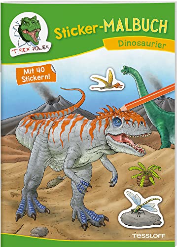 Sticker-Malbuch Dinosaurier: 40 Sticker zum Gestalten von Bildern, Brotdosen & Co. (Malbücher und -blöcke)