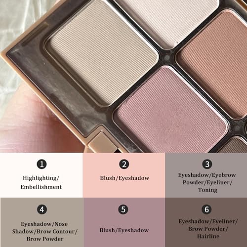 Nude Eyeshadow Palette, 6 Color Full Matte Nude Pink Brown White Eye Shadow Pallets For Women,Warm Naturing-Looking Eyeshadow Palette, Vegan & Cruelty Free - Image 8