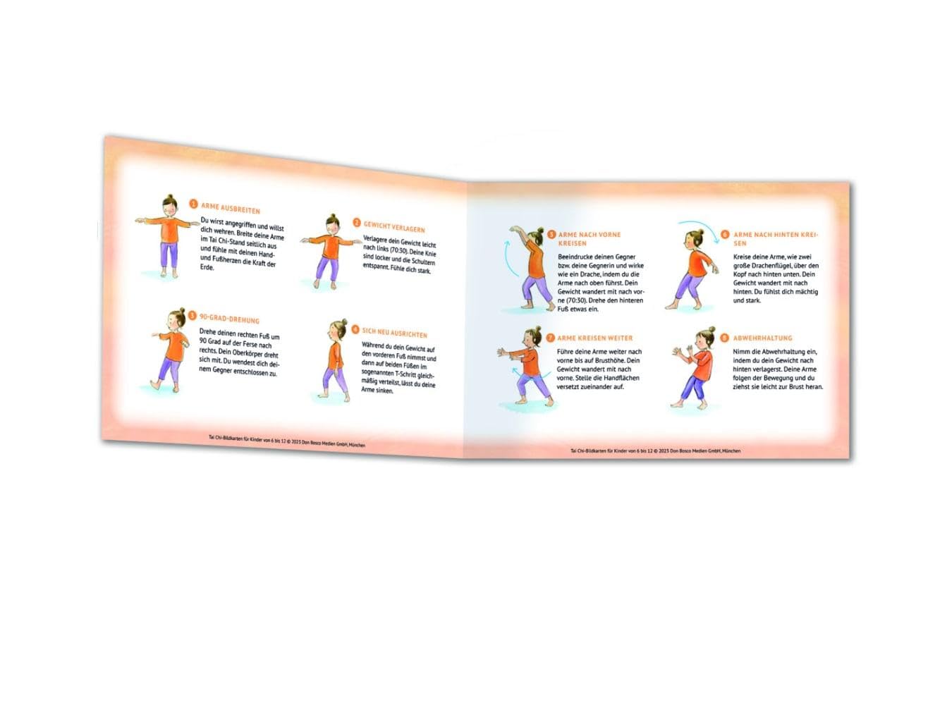 Tai Chi-Bildkarten für Kinder von 6 bis 12: Aufmerksam und zentriert. Mit Bewegungsfolgen und Partnerübungen. Mit einfachen Tai Chi-Übungen innere Anspannung lösen und Nervosität bekämpfen
