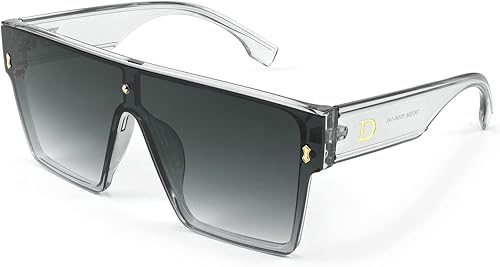 Karsaer Chic De Gran Tamaño Cuadrado Mujeres Hombres De Una Sol Pieza Gafas De Sol Moda Top Plano Grande Unisex Gafas De Sol Mujeres Hombres K7110