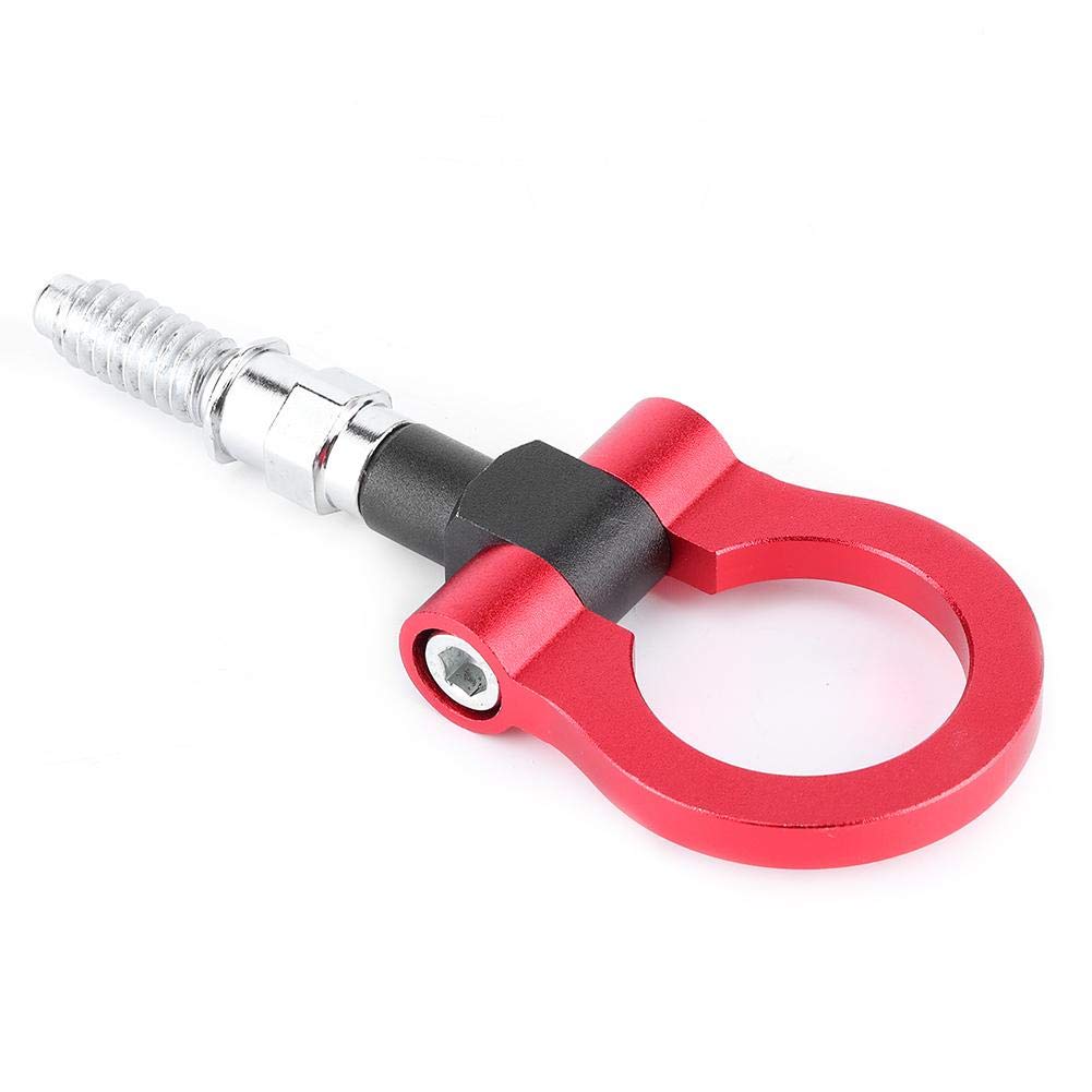 anneau de remorquage de crochet de remorquage avant d'alliage d'aluminium de remorque automatique de voiture universelle pour la série(rouge)