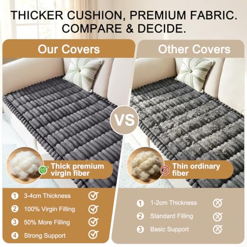 U-NICE HOME Non-Slip Couch Cover for Dogs Fuzzy Sofa Protector 27.6''x70'' - Image 4