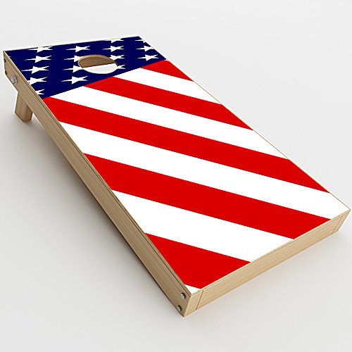Skin Decal Vinyl Wrap for Cornhole Game Board Bag Toss (2xpcs.) Skins Stickers Cover/American Flag USA