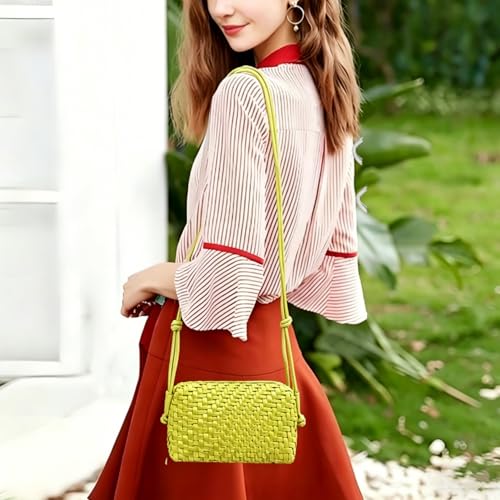 Bolso cruzado para mujer de cuero vegano tejido miniatura 3
